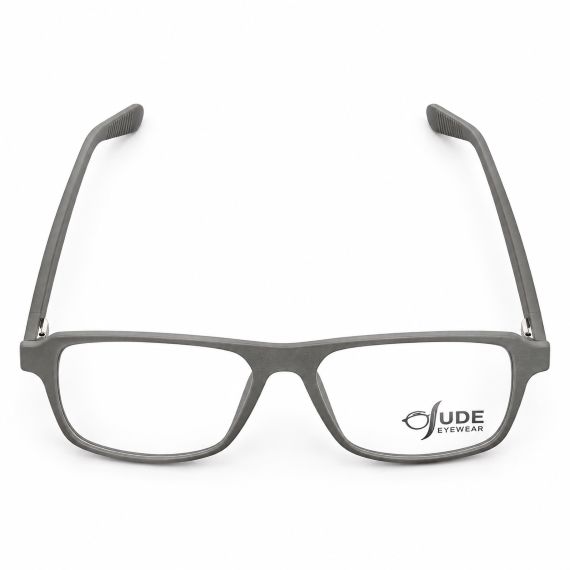 Jude Eyewear Stone Grey lightweight glasses, front view.